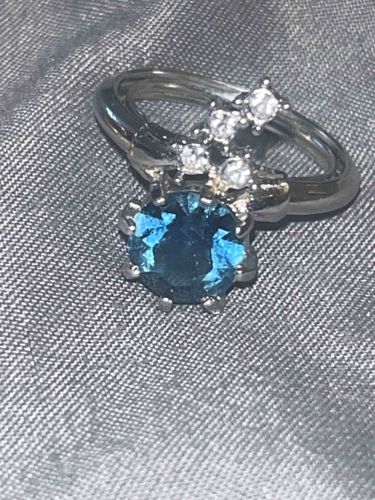 Gemstone Cluster Ring with Blue Center Stone