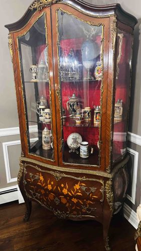 French Louis XV Style Ormolu-Mounted Vitrine Cabinet