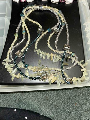 Multi-Strand Beaded Necklace with Mixed Glass Beads