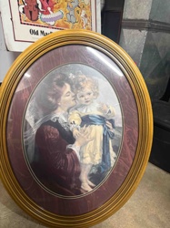 Oval Framed Print of Mother and Child