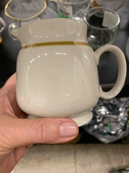 Stoneware Creamer with Mustard Band