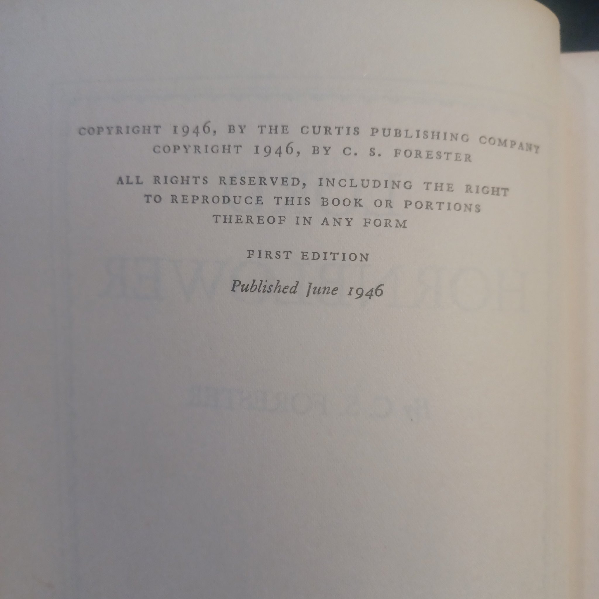 Submitted photo of Hardcover book by C. S. Forester (not authenticated)
