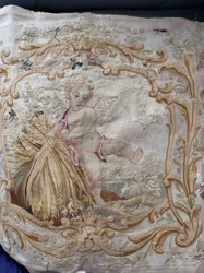 Gobelins Style Tapestry Fragment with Cherub and Wheat Sheaf