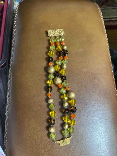 Vintage Multi-Strand Art Glass Bead Bracelet