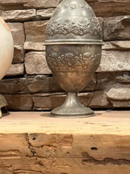 Egg-Shaped Pedestal Box with Repoussé Decoration