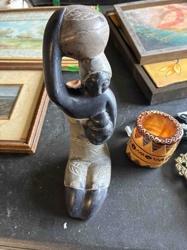 African Woman and Child Stone Sculpture