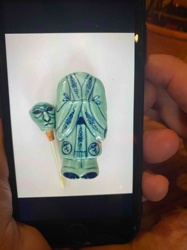 Chinese Figural Ceramic Snuff Bottle with Face Stopper