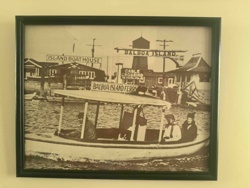 Framed Sepia Photograph of Balboa Island Ferry
