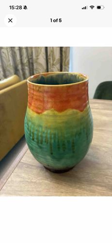 Studio Pottery Drip-Glazed Ovoid Vase