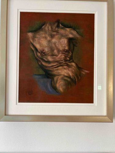 Figurative Male Torso Drawing by Geoffrey Smedley