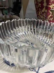 Clear Pressed Glass Scalloped Rim Bowl