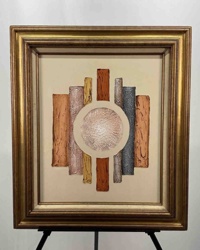 Mid-Century Modern Abstract Relief Wall Art with Geometric and Textured Forms