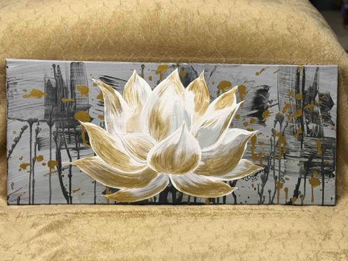 Abstract Lotus Flower Painting