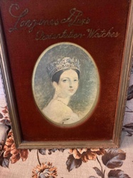 Longines S. Luxe Presentation Watches Framed Advertising Display with Royal Portrait