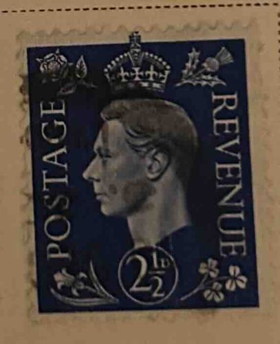King George VI 2 1/2d Blue Postage Stamp