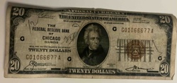 1914 Series Twenty Dollar Federal Reserve Note (Chicago)