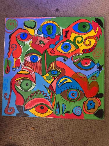 Abstract Multi-Eyed Figure Painting