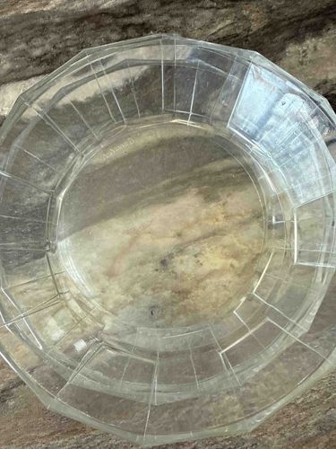 Faceted Clear Pressed Glass Bowl