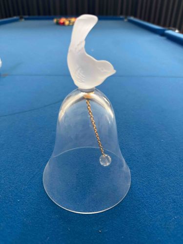 Lalique-Style Frosted Glass Bird Dinner Bell