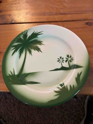 Jackson Falls Creek, PA Tropical Palm Tree Dinner Plate