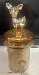 Vintage Depression Glass Deer (Fawn) Topped Candy Dish or Jar
