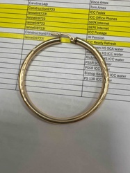 Yellow Gold Hoop Earring with Etched Details