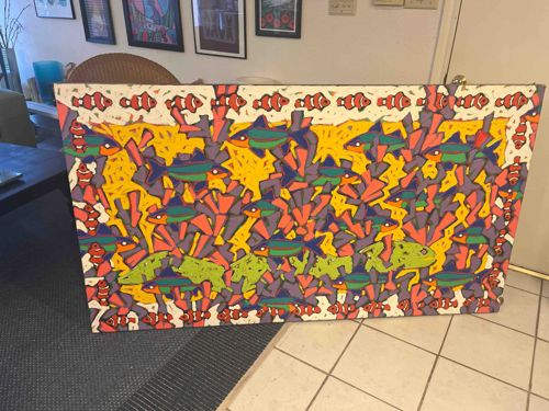 Contemporary Figurative Expressionist Fish Mural Painting