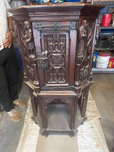 Gothic Revival Carved Cabinet