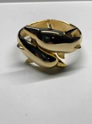 Gold-Tone Dolphin Hinged Bangle Bracelet