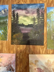 Lakeside Sunset Landscape Painting