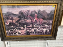 Framed Fox Hunting Scene Print