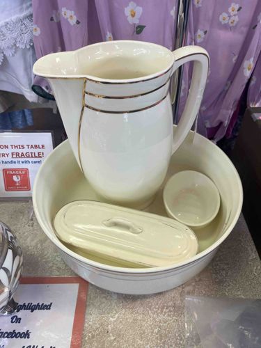 Vintage Ceramic Pitcher and Basin Wash Set