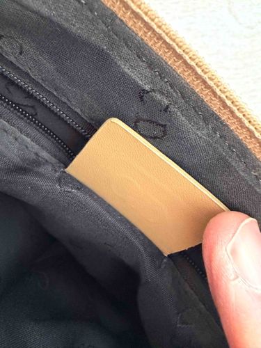 Interior of a Luxury Handbag with Leather Tab