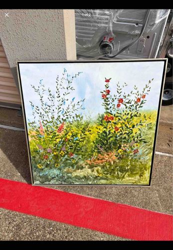 Impressionist Style Floral Field Landscape Painting