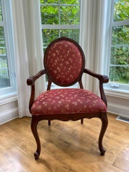 French Louis XVI Style Oval Back Armchair