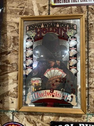 Vintage Budweiser "Know What You're Holdin'" Advertising Mirror Clock