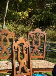 Set of Three Vintage Carved Wood Dining Chairs