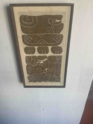 Framed Amate Bark Painting with Indigenous Iconography