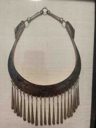 1950 Handcrafted Laotian Silver Marriage Necklace