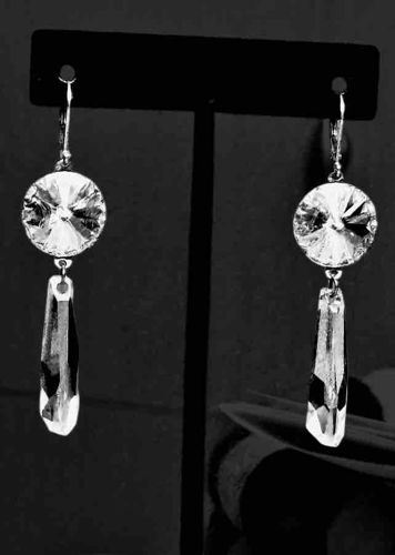 Swarovski Crystal and Sterling Silver Drop Earrings