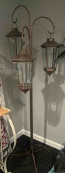 Triple-Lantern Freestanding Lamp Post