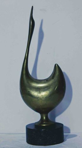 Mid-Century Modern Biomorphic Bronze Avian Sculpture