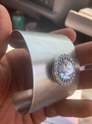 Cuff Bracelet with Central Gemstone Embellishment