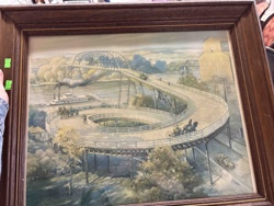 Edward Brewer 1948 Print of the Hannibal Diagonal Bridge