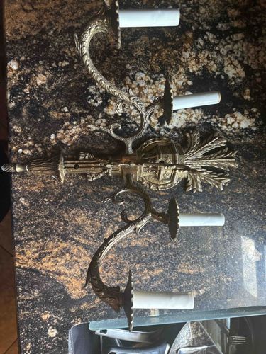 Pair of Gilt Bronze Double-Arm Sconces