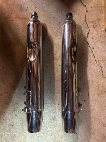 Chromed Motorcycle Exhaust Mufflers (Pair)