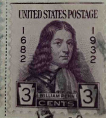 William Penn 3 Cents Postage Stamp (1932 Issue)