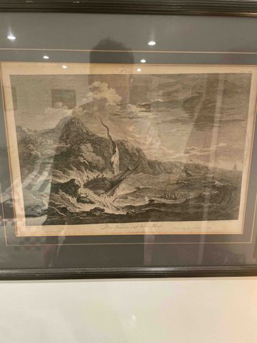 Der Sturm auf dem Meer (The Storm at Sea) - Framed Engraving