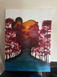 Conceptual Silhouette Forest Painting