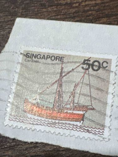 Singapore 50c Caravel Stamp